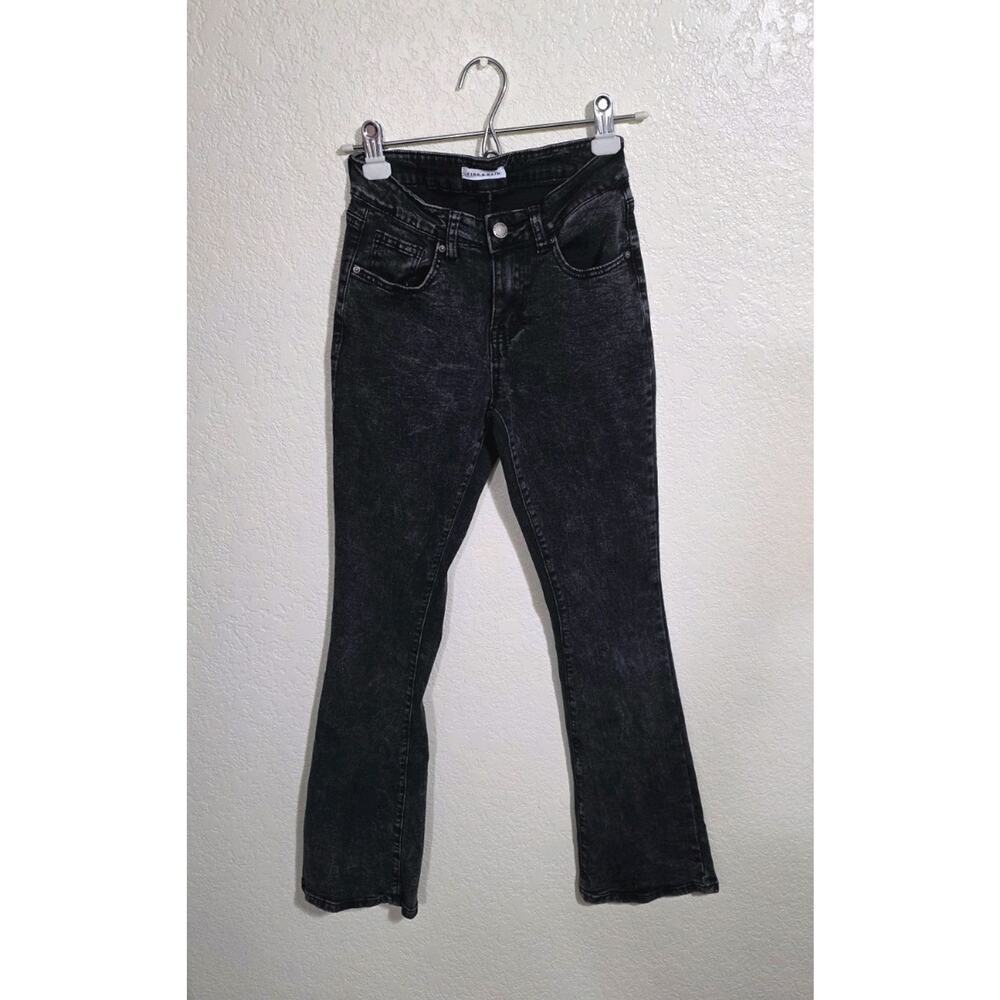 Fire And Rain Comfort Denim Boot Cut Black Distressed Dark Jeans Size 3 Juniors